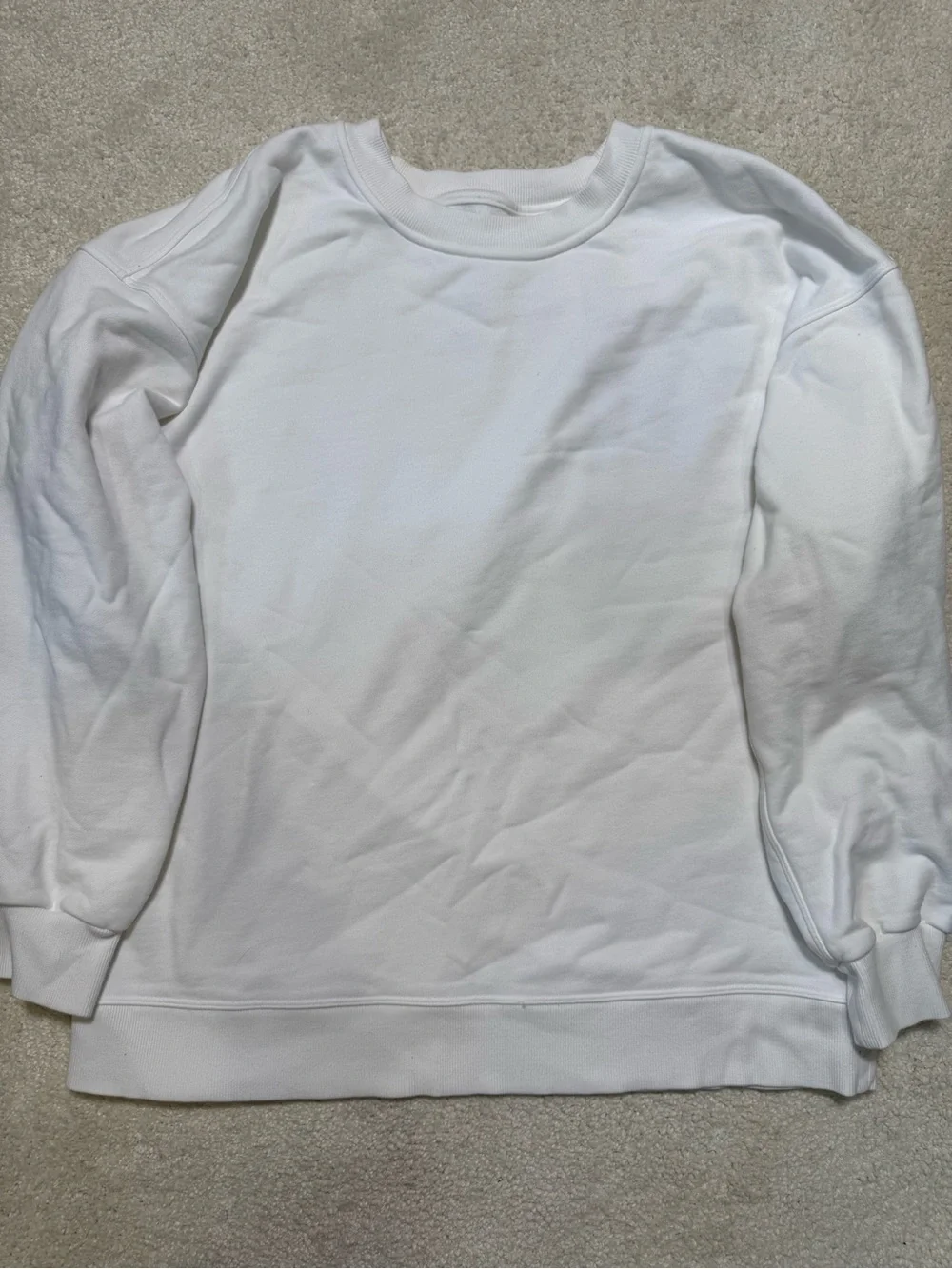 Lululemon Perfectly Oversized Crew Cotton Terry Sweatshirt Crewneck White Large